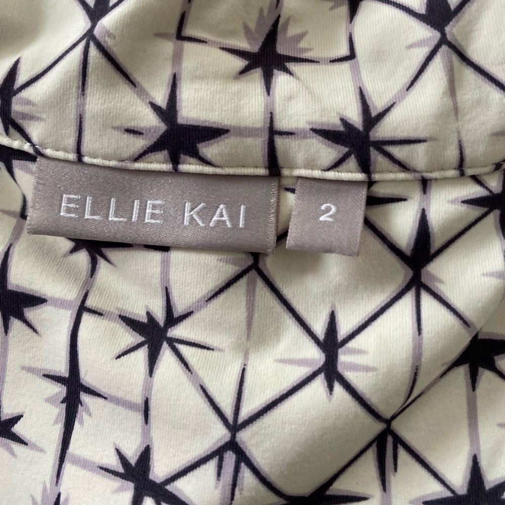 ELLIE KAI sleeveless knee-length collared neckline geometric print dress size 2 - Picture 7 of 9